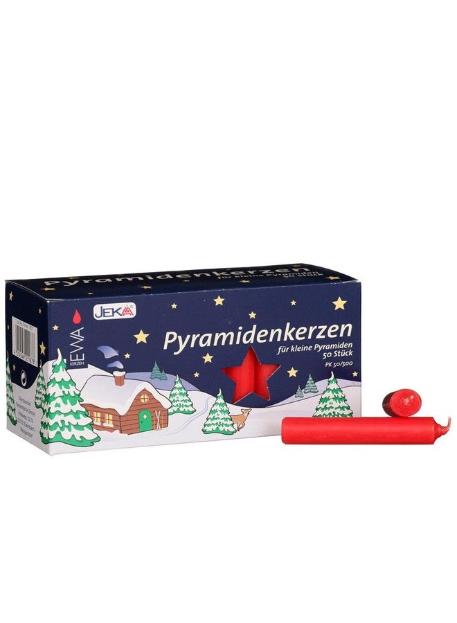 Jeka Red 14mm Diameter Pyramidenkerzen German Christmas Candles, 2 Sets of 50 (100)