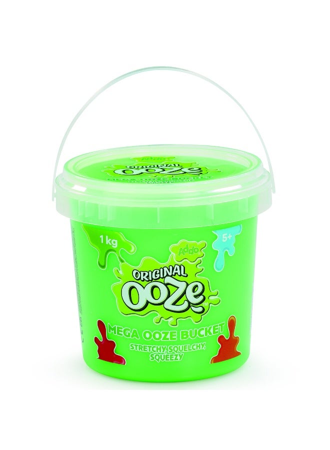 ADDO Ooze Mega Bucket Green Slime, 1kg | Kids Slime | Soft & Stretchy | Creative Fun Ideas | Develops Sensory Skills | Entertaining Toy | Stress Relief Toys for Kids - Image 1