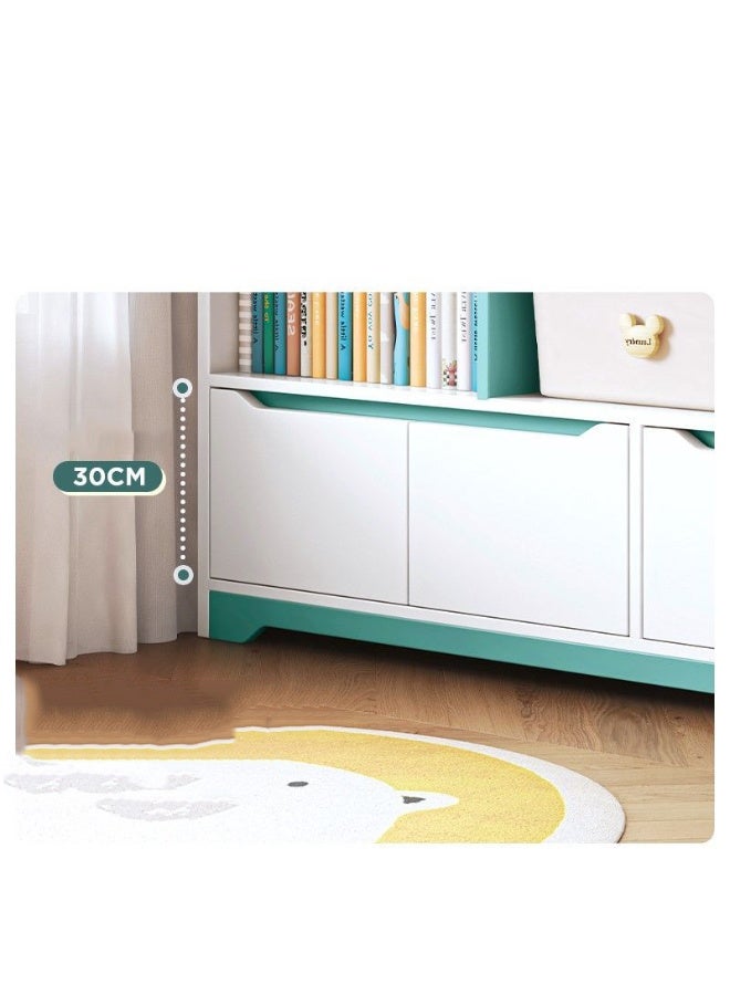  CityRiya-Long خزانة تخزين ، خزانة زاوية القهوة ، لوحة جانبية المطبخ مع أرفف التخزين ، 100*24*118 سم خزائن وحدة التحكم بوفيه ، خزانة الكتب ، خزانة كبيرة ، طاولة الجدول البار للمنزل (الأزرق) - Image 3