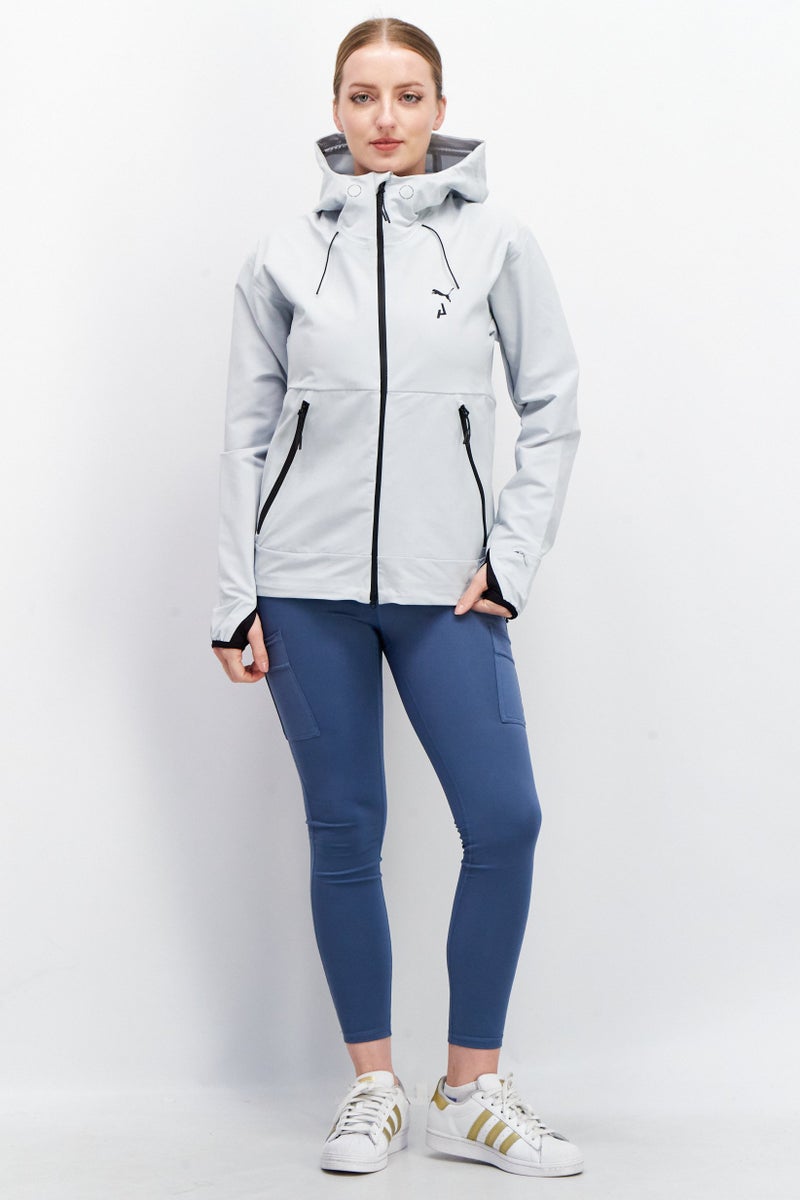 PUMA Women Sportswear Fit Hooded Long Sleeve Training Sweatshirts, Platinum Grey  - Image 3