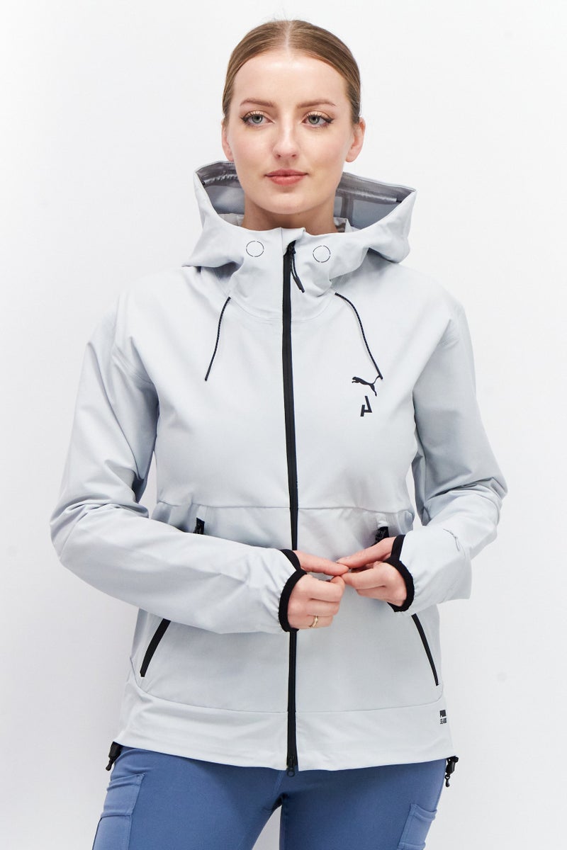 PUMA Women Sportswear Fit Hooded Long Sleeve Training Sweatshirts, Platinum Grey  - Image 1