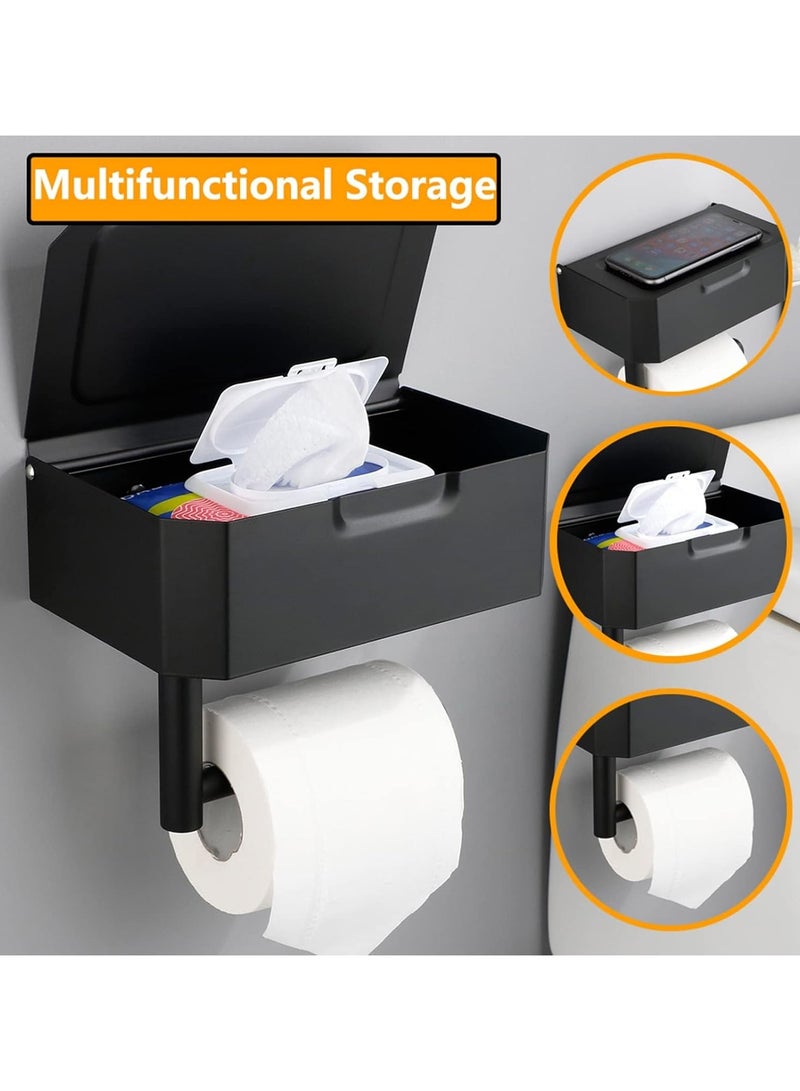 Wall Mounted Toilet Paper Holder, Toilet Paper and Wet Wipes Holder for Bathroom Paper Holder, SUS304 Stainless Steel Toilet Paper Organiser - Image 3