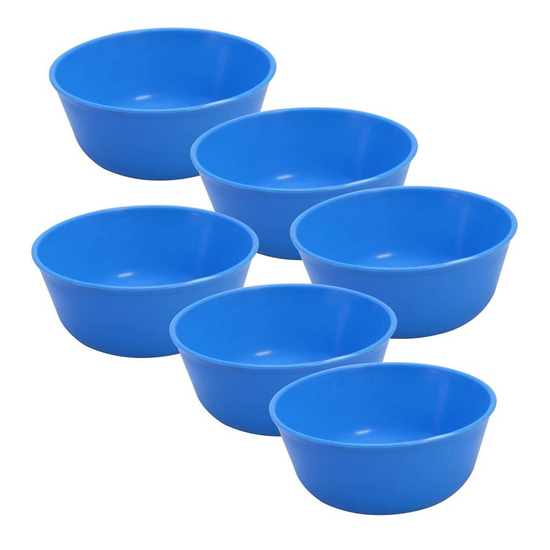 MORVI Prime Sigma 300 Microwave Safe Multipurpose Plastic Bowl Set, 6 Pcs Mixing Bowl 300 ml, Blue Color - Image 1