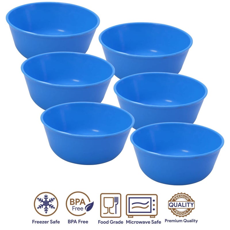 MORVI Prime Sigma 300 Microwave Safe Multipurpose Plastic Bowl Set, 6 Pcs Mixing Bowl 300 ml, Blue Color - Image 4
