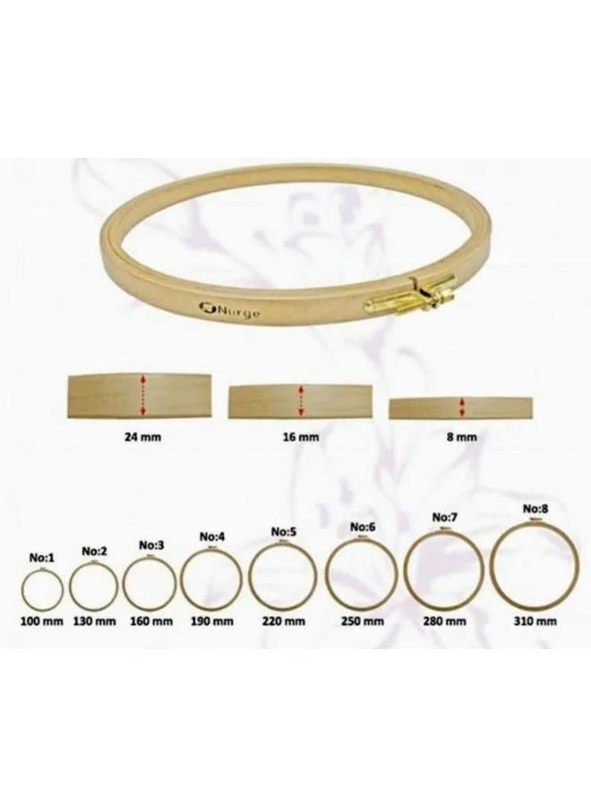 Nurge Premium Beech Wood Gold Clasp Embroidery Hoop 8mm (130mm = 5.11" ~ Approx 5") - Image 3