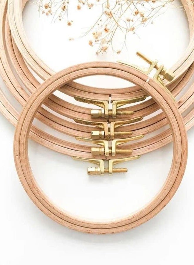 Nurge Premium Beech Wood Gold Clasp Embroidery Hoop 8mm (130mm = 5.11" ~ Approx 5") - Image 4