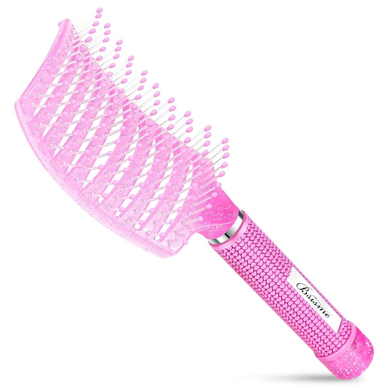 Bsisme Hair Brush with Hair Clips, Vented Brush for Faster Blow Drying, Detangler & Frizz-Free on Women Girls Kids Curly Wet Thick Fine Hair, Ideal Valentine's Day, Mothers Day, Birthday Gift for Her - Image 1