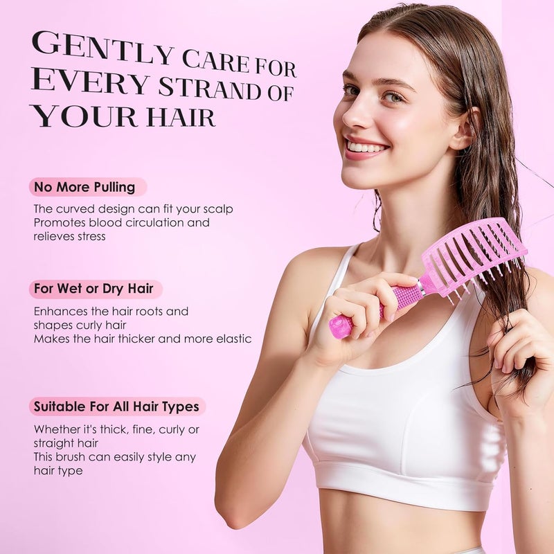 Bsisme Hair Brush with Hair Clips, Vented Brush for Faster Blow Drying, Detangler & Frizz-Free on Women Girls Kids Curly Wet Thick Fine Hair, Ideal Valentine's Day, Mothers Day, Birthday Gift for Her - Image 3