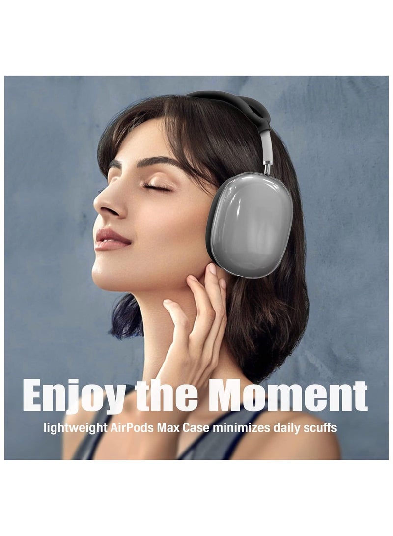 Anmi 3 in 1 Clear Silicone Case Cover for AirPods Max (Black) - Image 4