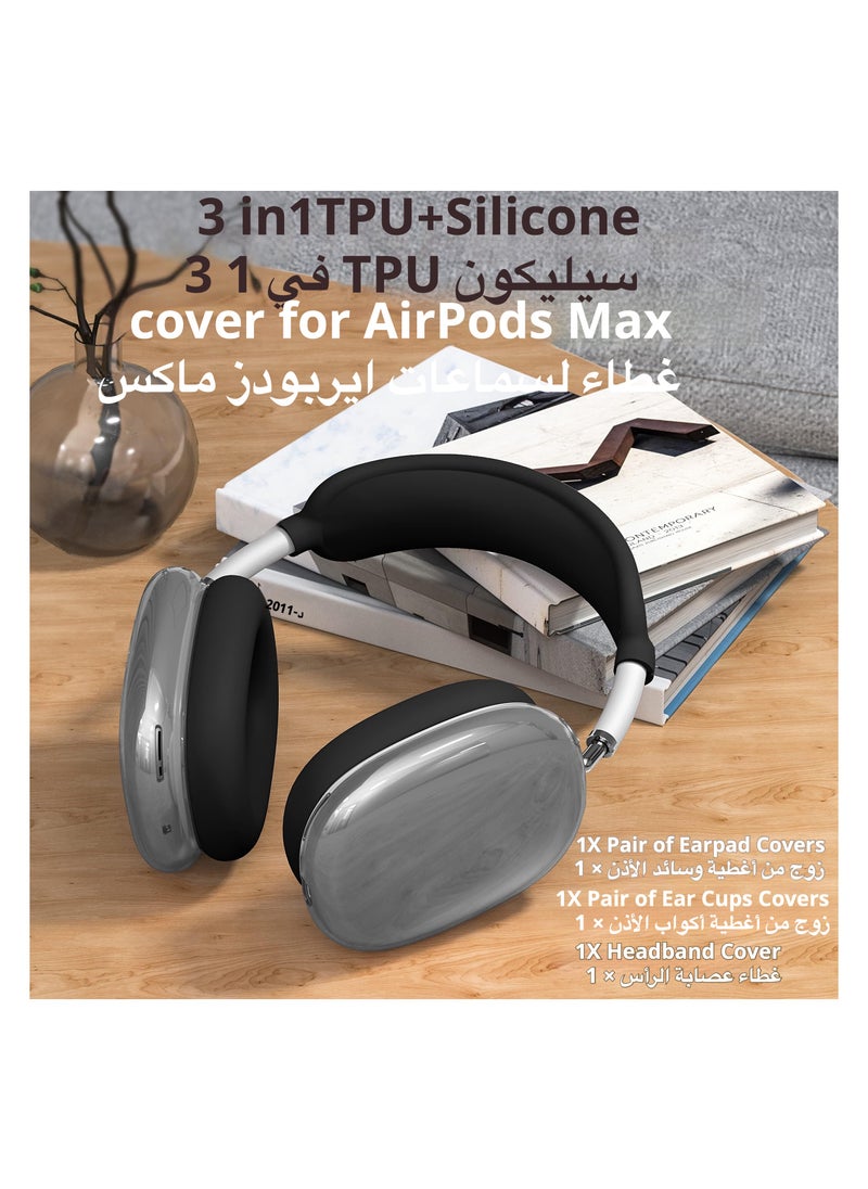 Anmi - Silicone Headphone Case ,Pertain For AirPods Max Headphones, Anti Scratch，Sweat Proof,3 in 1 Ear Pad Covers/Ear Cups Cover/Headband Cover - Image 1