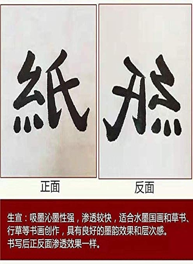 MEGREZ Roll Pack Thicken Calligraphy Paper for Practice Chinese Japanese, 35cm x 100m(13.8in x 328ft), Sheng(Raw) Xuan Paper, White - Image 2