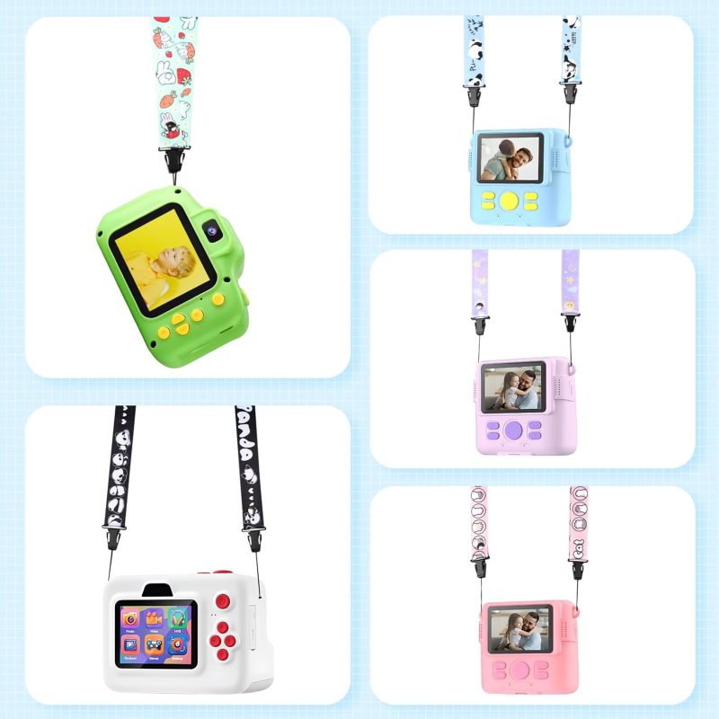 Kids Camera Strap Blue Panda Cute Fun Safe Carrying - Durable Nylon Adjustable 120cm Length - Compatible Camera Strap for Kids, Polaroid Cameras, Mirrorless Cameras, Bags - Image 4