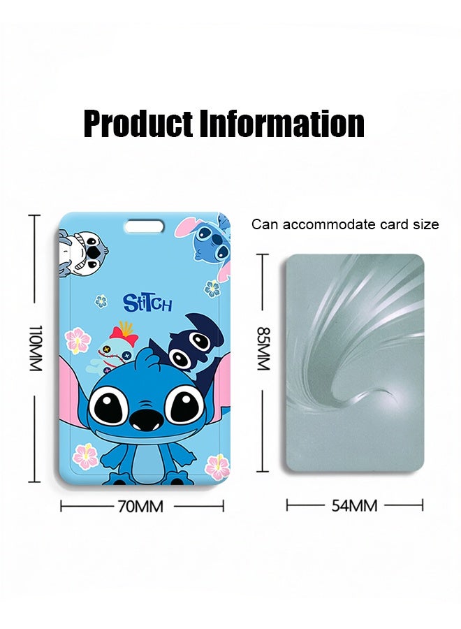 STITCH Cute Stitch Cartoon ID Card Holder with Retractable Lanyard, Badge Holder for Student School Card, Bus Card, Work ID Badge - Image 2