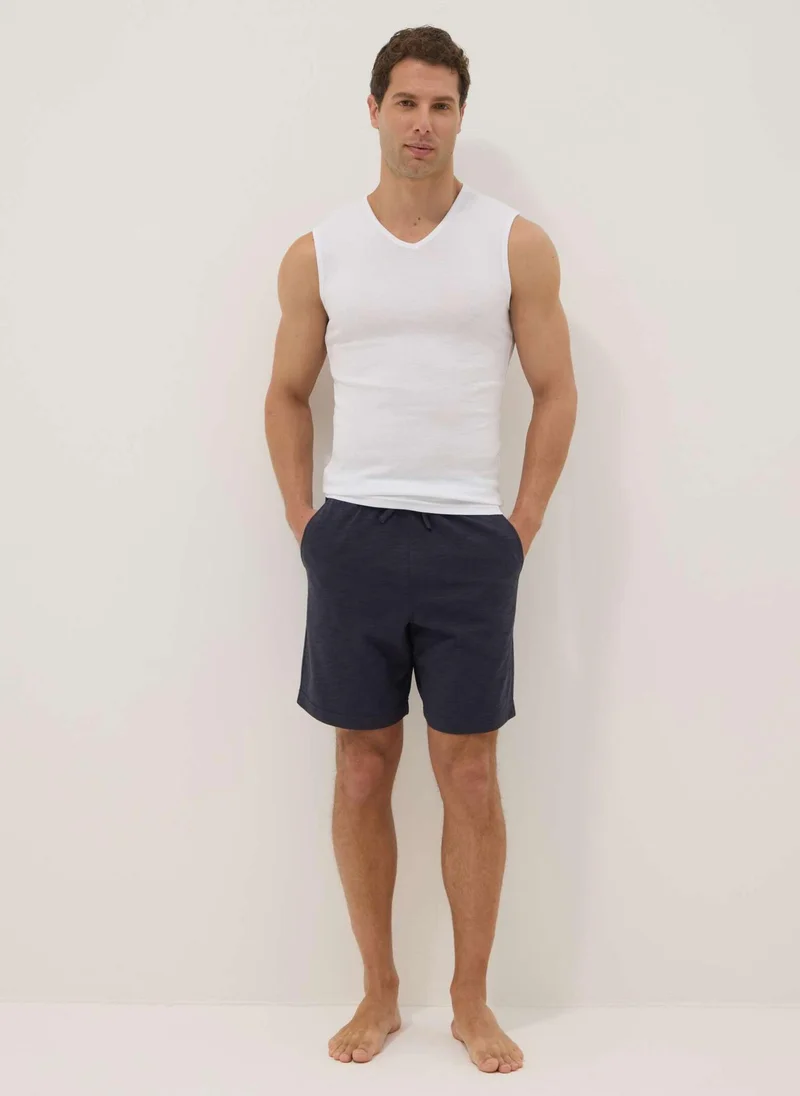 Ovs OVS Grey Cotton-Blend Pyjama Shorts, Regular Fit
