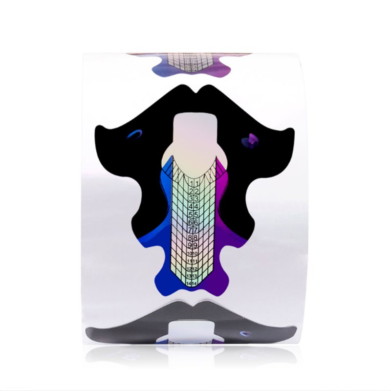300PCS Nails Form Nail Art Tips Guide Sticker Adhesive Nail Form Extension Paper Nail Tool - Image 1