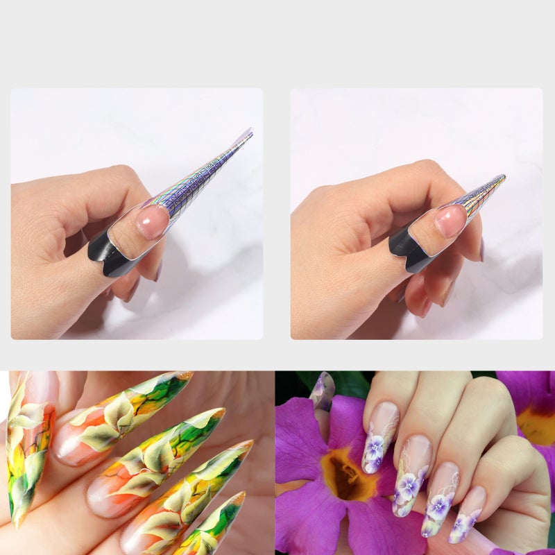 300PCS Nails Form Nail Art Tips Guide Sticker Adhesive Nail Form Extension Paper Nail Tool - Image 2