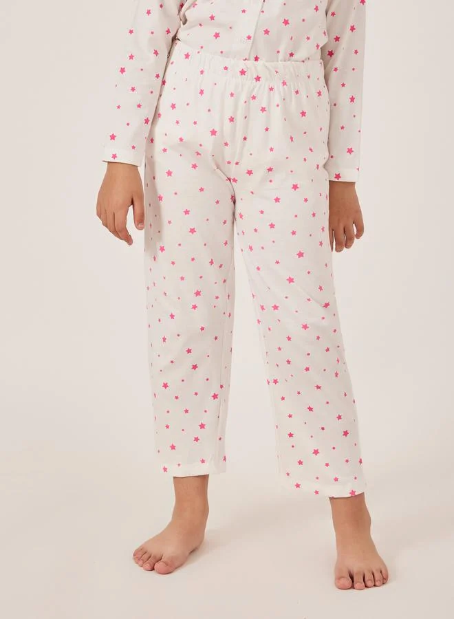 Styli All-Over Star Print Shirt and Pyjama Set