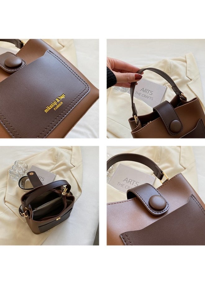 WAOKN - Women's Trendy and Fashionable Shoulder Bags, Ladies Versatile Tote Bag Handbag Clutch Bag Carrying Bag, Retro Large-capacity Bucket Bags Crossbody Bag Sling Bag Side Bag - Image 1
