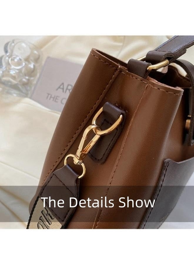 WAOKN - Women's Trendy and Fashionable Shoulder Bags, Ladies Versatile Tote Bag Handbag Clutch Bag Carrying Bag, Retro Large-capacity Bucket Bags Crossbody Bag Sling Bag Side Bag - Image 1