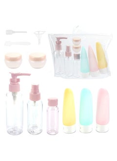 Travel Bottles for Toiletries 11 PCS, Plastic Travel Size Refillable Containers for Liquid Shampoo, Lotion, Cream, Dispenser Accessories Kit, Leak Proof