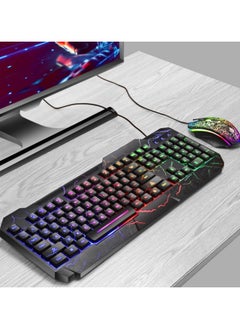 Generic Gaming Keyboard, USB Wired Gaming Keyboard and Mouse Combo with Rainbow Backlight,104 Keys PC Gaming Keyboard and Mouse for Office Home Gaming, Wired Keyboard Mouse for PC Mac Window  - Image 1