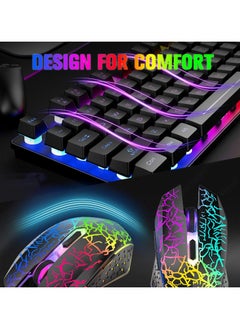 Generic Gaming Keyboard, USB Wired Gaming Keyboard and Mouse Combo with Rainbow Backlight,104 Keys PC Gaming Keyboard and Mouse for Office Home Gaming, Wired Keyboard Mouse for PC Mac Window  - Image 5