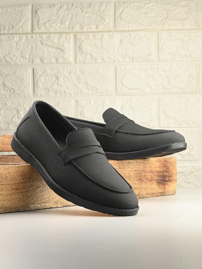 MACTREE Black Suede Penny Loafers for Men - 8 UK - Image 2