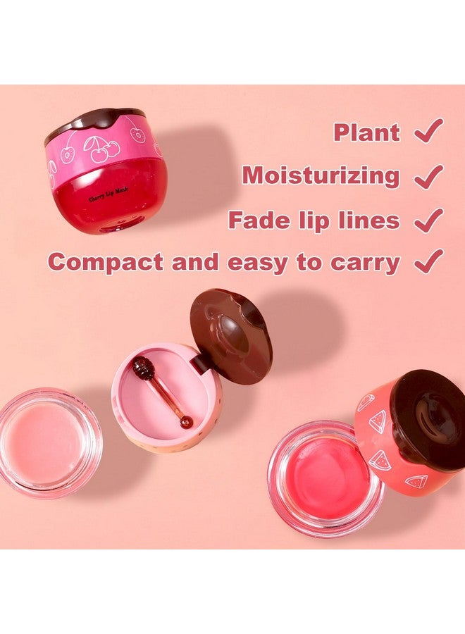 Aaiffey Lip Balm Honey Potwatermelon Apple Lime Cherry Lip Sleeping Mask Moisturizing Lip Mask Overnight Hydrating Prevention Dry And Cracked Lip Scrubs Exfoliator Lip Wrinkle Care 3 Pcs - Image 5