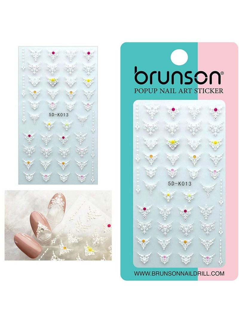 brunson 5D Embossed Nail Stickers for Acrylic Nails Summer Fall Nail Decals 5D Stereoscopic Nail Designs Flower Plant Leaf Fruit Flamingo Butterfly Nail Art Stickers for Women DIY Nail Decorations