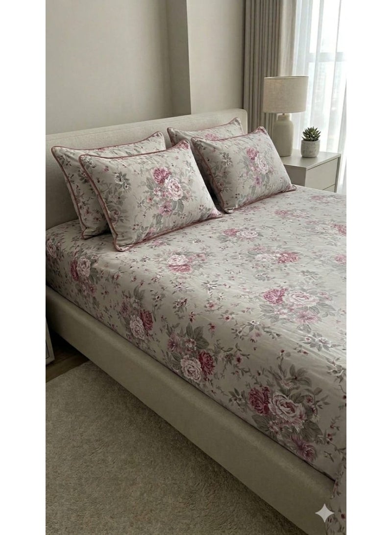 Duple size cotton bed set, three pieces, colorfast  Raw cotton from El Mahalla, anti-pilling treatment160*200 - Image 1