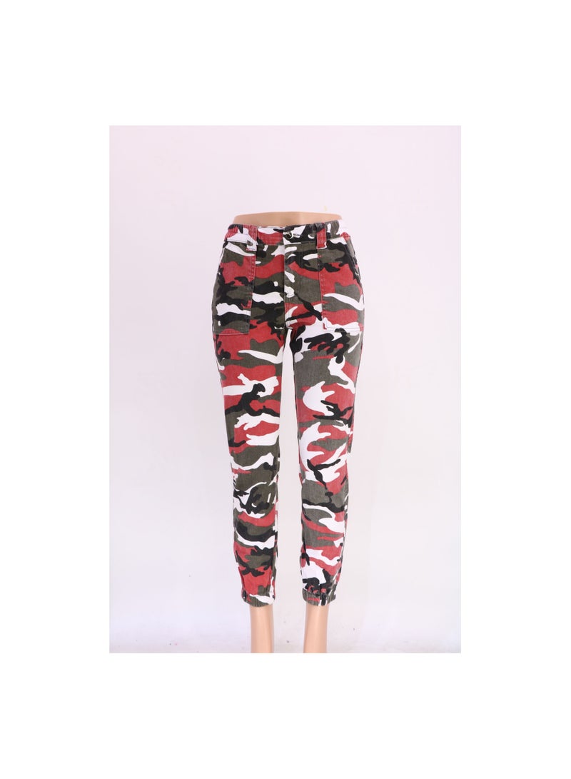 Women's Camouflage Cargo Wear Hip-hop Casual Harlan Denim Trousers - Image 1
