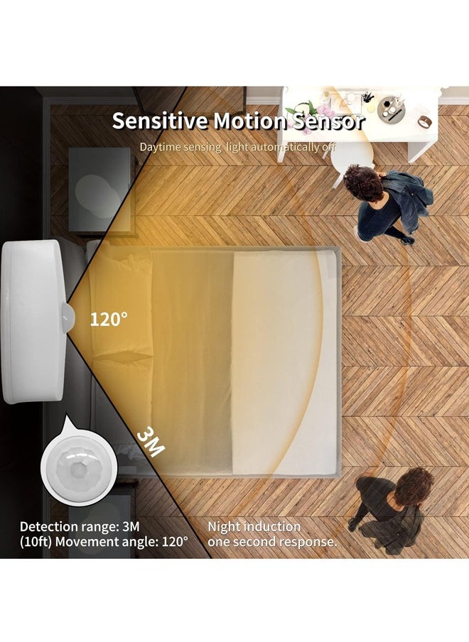 Generic LED Motion Sensor Night Light, [4 Pack] Stick-On Battery Powered Night Lights,(AUTO/ON/OFF)Light for Toilet, Hallway, Closet, Kitchen, Children's Room, Warm White Light  - Image 3