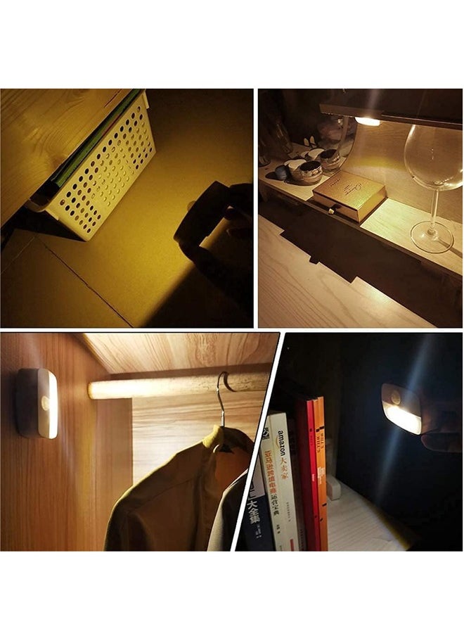 Generic LED Motion Sensor Night Light, [4 Pack] Stick-On Battery Powered Night Lights,(AUTO/ON/OFF)Light for Toilet, Hallway, Closet, Kitchen, Children's Room, Warm White Light  - Image 5