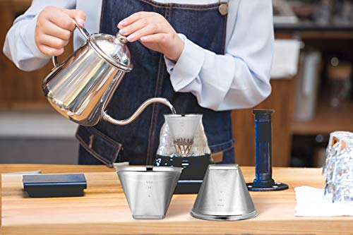 YEOSEN Reusable #4 Cone Shape Coffee Filter Permanent 6-10 Cup Stainless Steel Coffee Filter for Cuisinart Maker Ninja Coffee Bar Brewer -BPA Free - Image 5