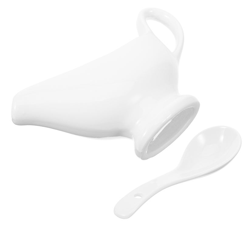 Gravy Boat With Depth Spoon Ceramic Pitcher Ceramic Sauce Serving Dish Coffee Cream Pitcher - Image 5