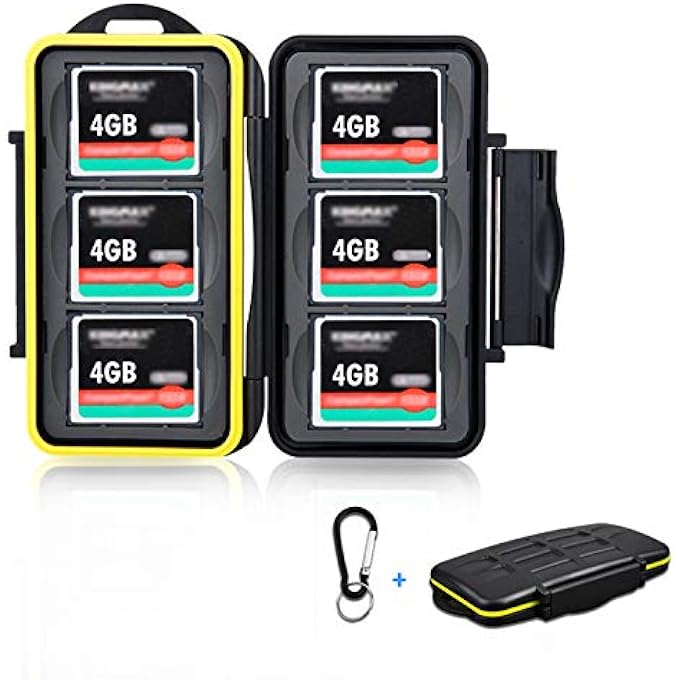 rayihni MEMORY CARD CASE HOLDER WATER-RESISTANT ANTI-SHOCK MEMORY CARD STORAGE 6 SLOTS=6 CF MC-CF6 - Image 1