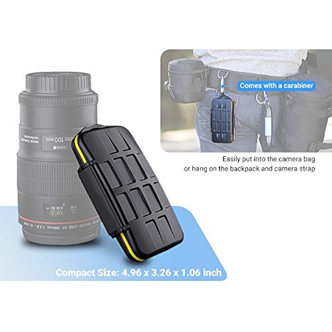 rayihni MEMORY CARD CASE HOLDER WATER-RESISTANT ANTI-SHOCK MEMORY CARD STORAGE 6 SLOTS=6 CF MC-CF6 - Image 2