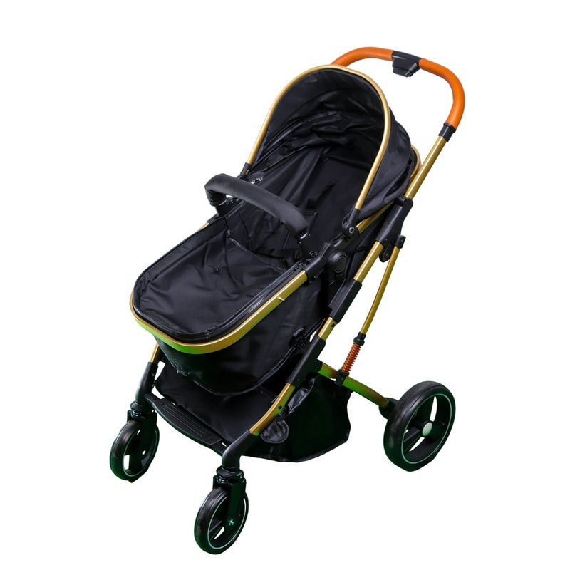 Luxury Baby Aluminum Stroller 2 in 1 Black - G6 - Image 2
