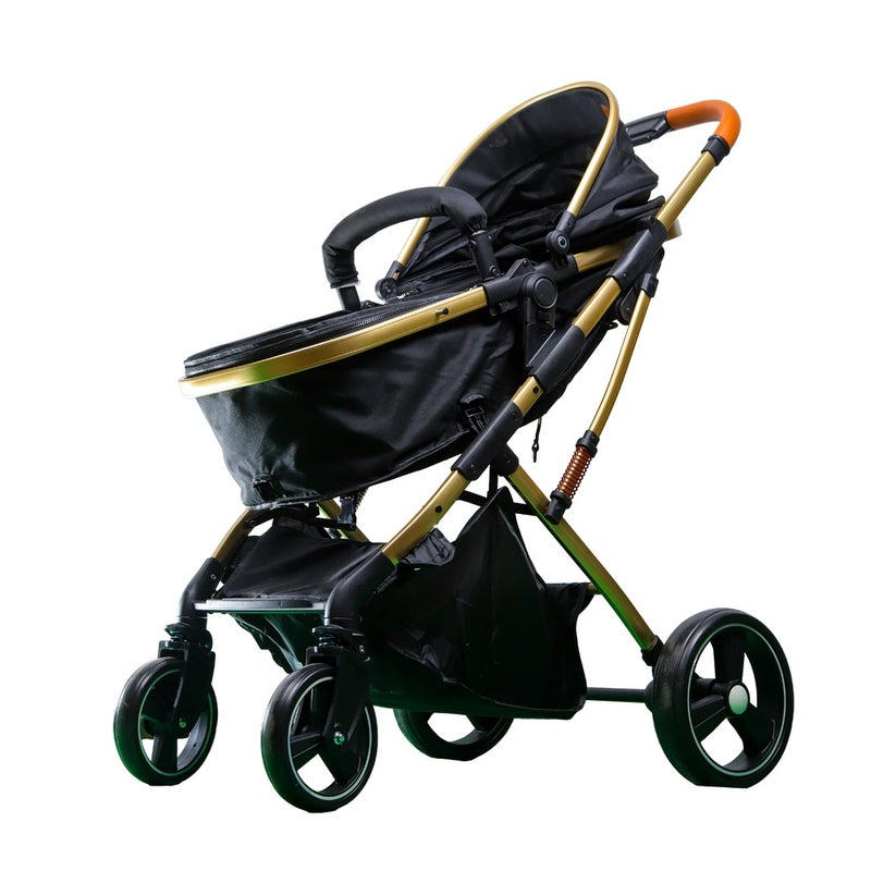 Luxury Baby Aluminum Stroller 2 in 1 Black - G6 - Image 1