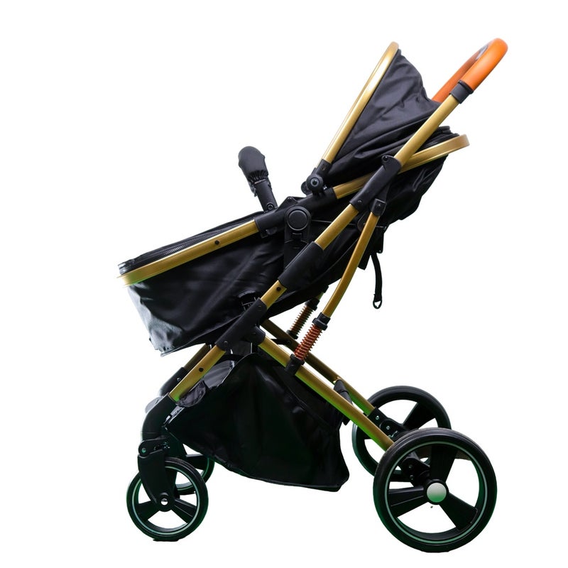Luxury Baby Aluminum Stroller 2 in 1 Black - G6 - Image 3