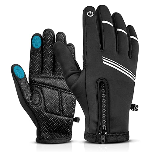 Hikenture Winter Cycling Gloves - Full Finger Thermal Windproof Bicycle Gloves for Men and Women, Cold Weather Biking, Hiking, Running (Black XL) - Image 2