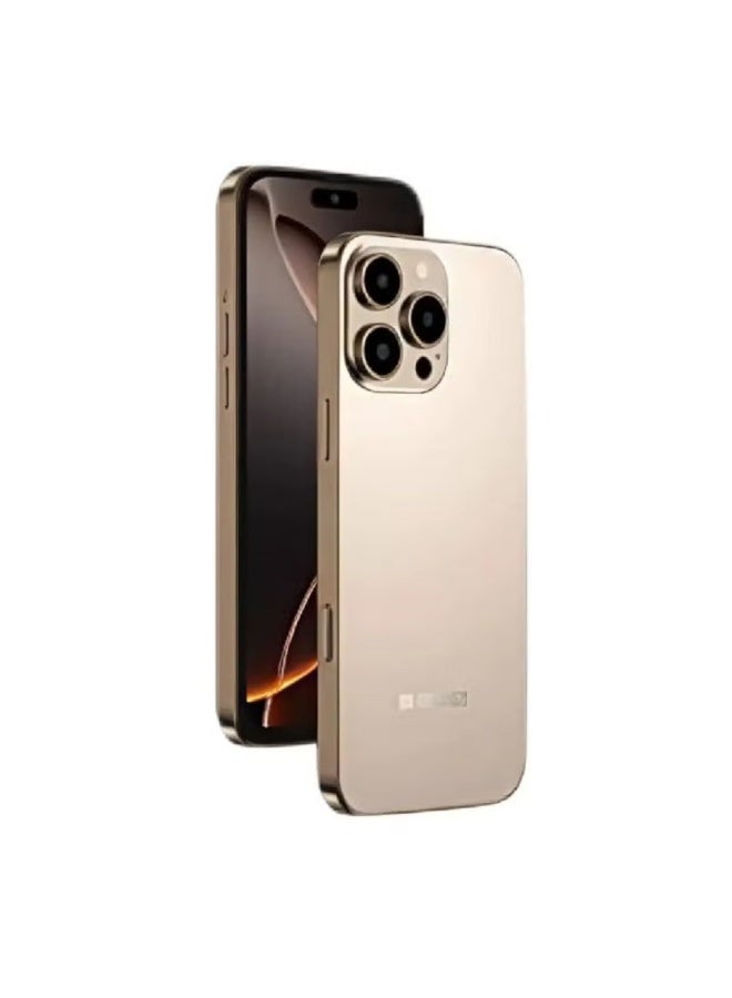 إم-هورس هاتف M-HORSE M16 Pro Max سعة 128 جيجابايت، رام 8 جيجابايت، شاشة 6.6 بوصة HD+، كاميرا AI مزدوجة، USB Type-C – لون ذهبي صحراوي - Image 1