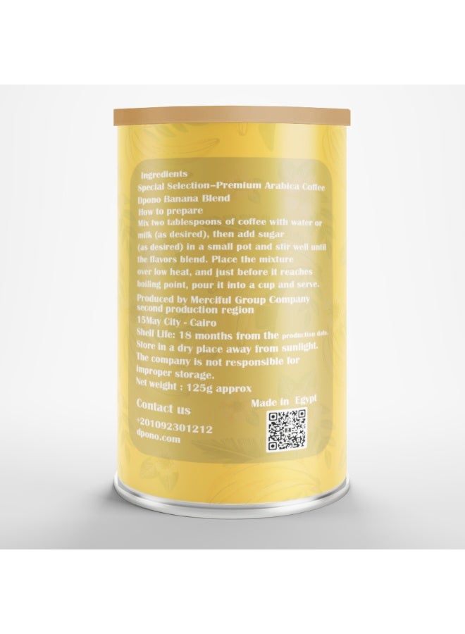 D PONO Banana Bliss – Premium Roast Ground Coffee with a Rich, Creamy, and Refreshing Banana Flavor – 125g Pack - Image 3