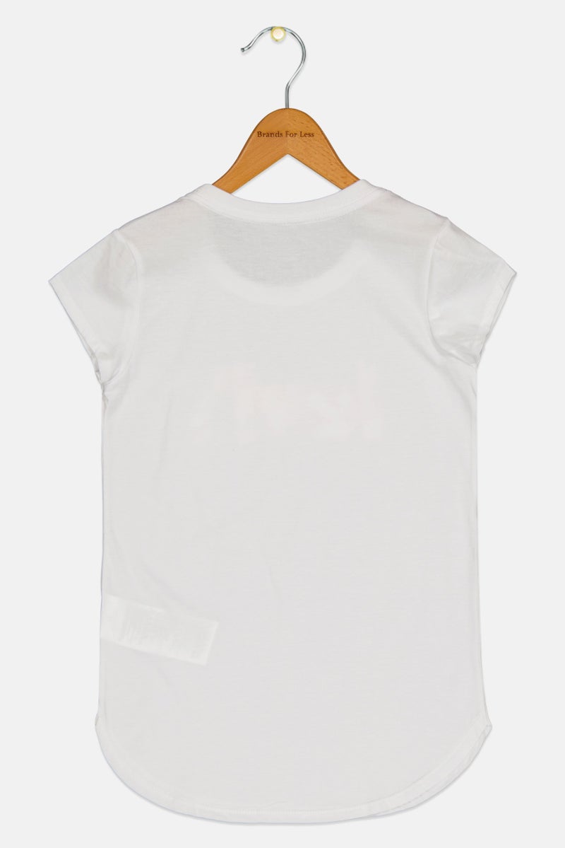 Levi's تي شيرت قصير الأكمام للبنات بشعار العلامة التجارية، أبيض - Image 2