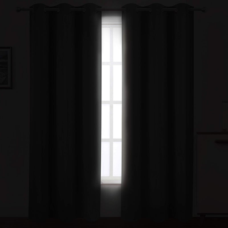 LEMOMO Grey Thermal Blackout Curtains/38 x 84 Inch/Set of 2 Panels Room Darkening Curtains for Bedroom - Image 3