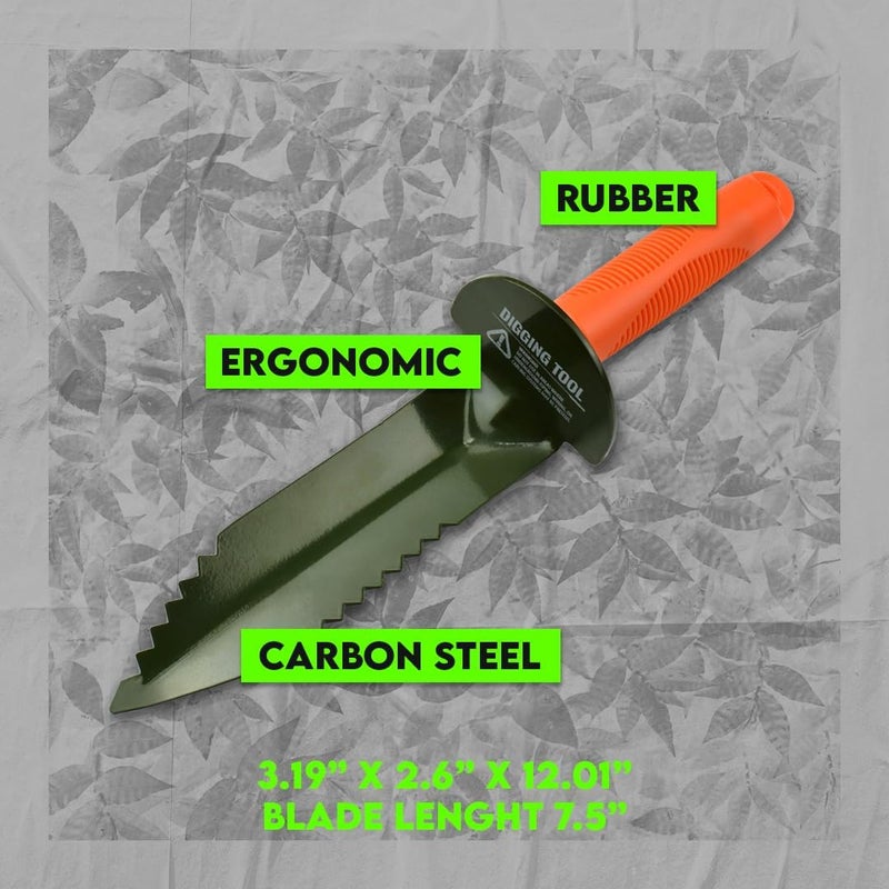 SE Prospector's Serrated Edge Digger Compact Shovel Trowel for Gardening, Metal or Gold Prospecting and Detecting - Includes Carrying Sheath - Image 5