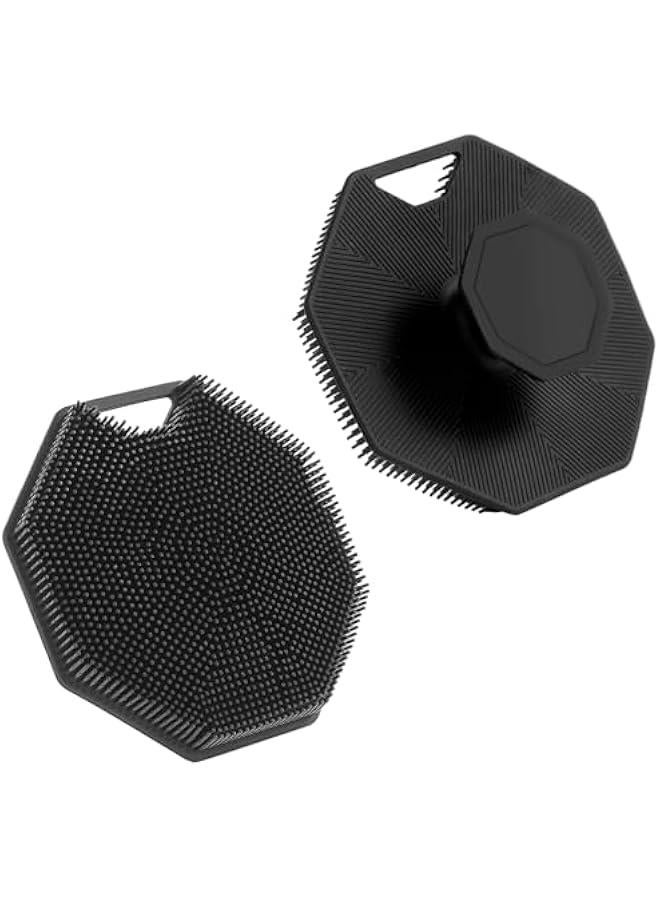 2Pack Silicone Body Scrubber,  Body Buffer Exfoliating Brush with Silicone Loofah, Scalp Exfoliator Hair Shampoo Skin Cleaning Brush, Bath & Body Brushes for Men Wen use in Shower (2Pack) - Image 1