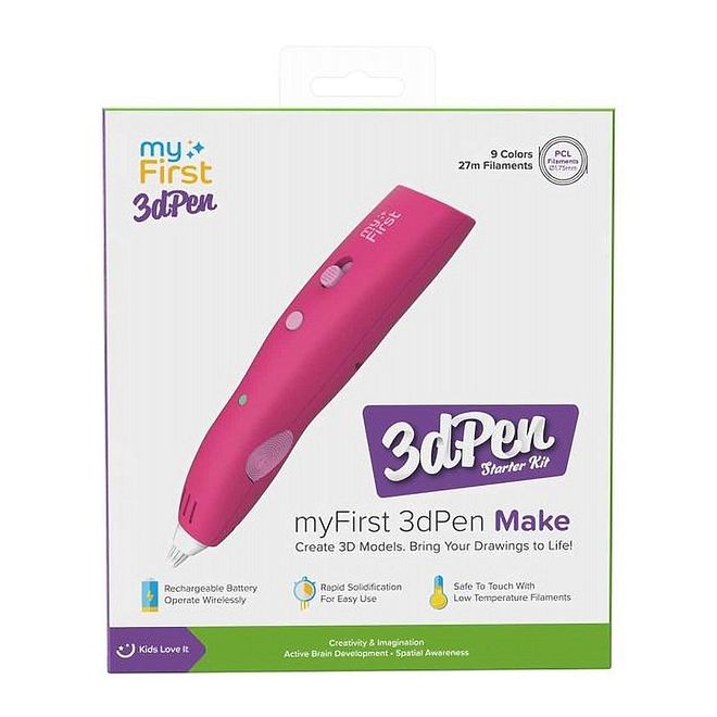MyFirst 3D Pen Make, Child-Safe Starter Kit, Wireless Operation, Fast Solidification, 3 Years+, 14.2 x 2.9 x 2.6 cm - Pink - Image 4
