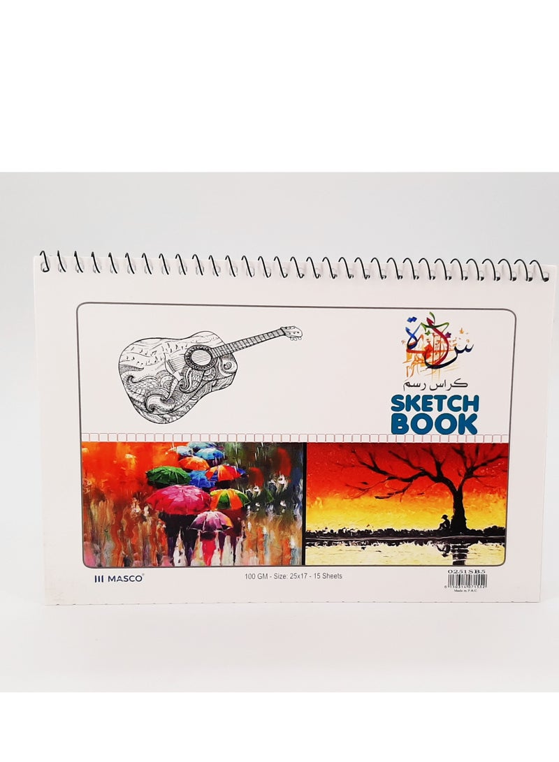 MASCO Sketch Books 25x17 cm (Pack of 10) – 100 GSM Smooth Paper, 15 Sheets Each - Image 5