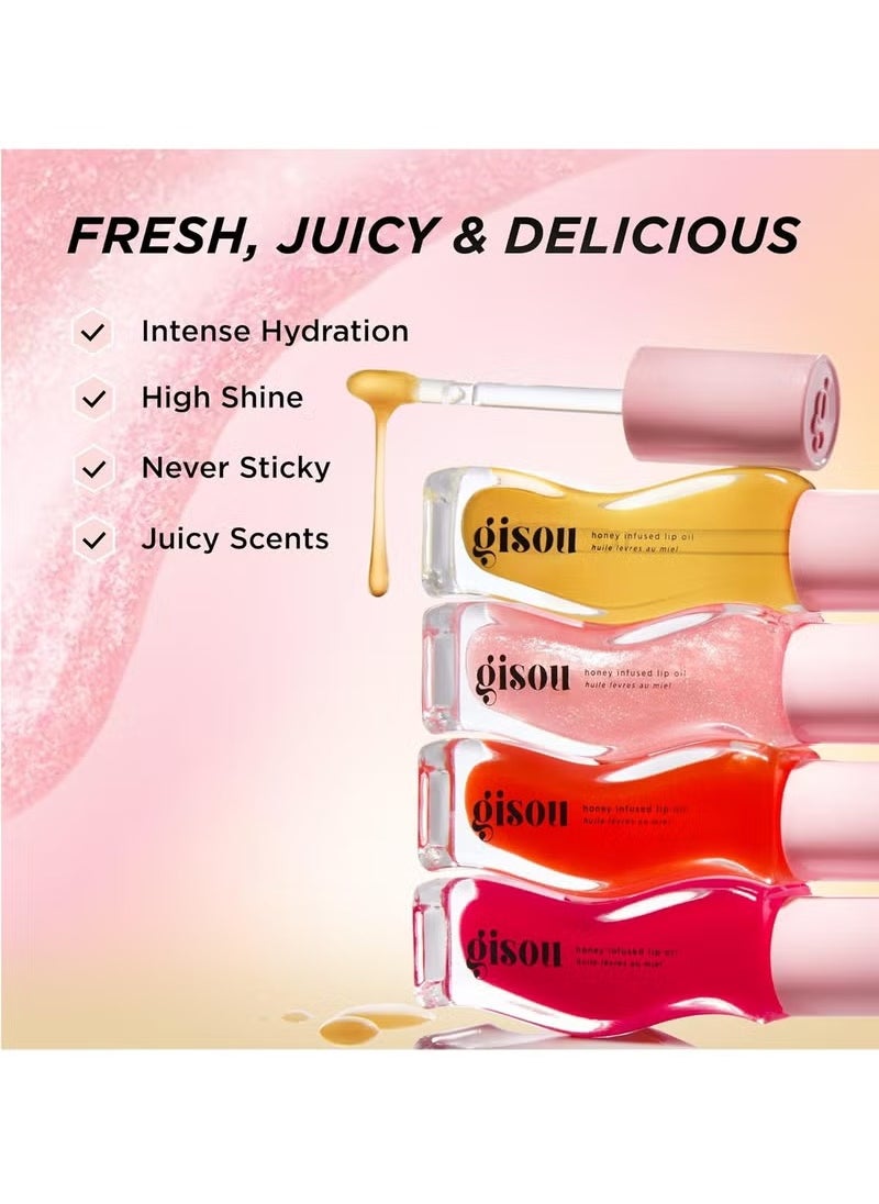 Gisou Honey Infused Hydrating Lip Oil, Nourishing Moisturizer for Dry Lips, High Shine, Smooth Finish, Clear Golden Glow, Fresh Honey Scent, 8ml  - Image 2